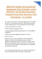 BIOD 351 Module 10 Exam Herbal Supplements Drug Schedules Actual 2026&sol;2027 with Detailed Rationales &vert; Complete Exam-Style Questions &vert; Pass Guaranteed &ndash; A&plus; Graded&NewLine;&NewLine;
