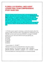 Florida 2-20 General Lines Agent License Final Exam Comprehensive Study Guide