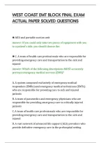 West Coast Emt Block Final Exam&NewLine;Actual Paper Solved Questions&NewLine;