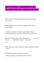 Biod 171 Module 1 Comprehensive Test&NewLine;2027 Questions With Answers Graded A&plus;