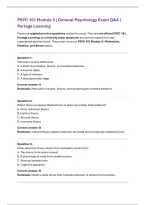 PSYC 101 Module 5&vert; Introduction to Psychology Exam Q&A &vert; Portage Learning