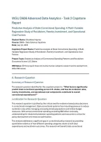 D606 Advanced Data Analytics Task 2&colon; Capstone &mdash; Complete Capstone Project&comma; Analysis and Report &vert; WGU