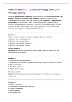PSYC 101 Module 7 &vert; Introduction to Psychology Exam Q&A &vert; Portage Learning