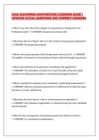 Cale California Acupuncture Licensing Exam &vert;&NewLine;Updated Actual Questions And Correct Answers