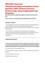 WGU D027 Advanced Pathopharmacological Foundations Exam Questions 2026 &vert; Disease Processes&comma; Pharmacology&comma; Clinical Applications and Rationales