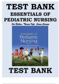 TEST BANK ESSENTIALS OF PEDIATRIC NURSING 3RD EDITION, KYLE, CARMAN Essentials of Pediatric Nursing 3rd Edition, Kyle, Carman Test Bank 