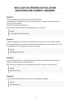 Wgu C207 Oa Updated Actual Exam&NewLine;Questions And Correct Answers