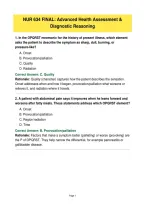 NUR 634&colon; Advanced Health Assessment & Diagnostic Reasoning &mdash; Final Exam Practice Questions with Answers and Rationales