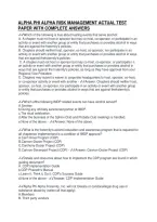 Alpha Phi Alpha Risk Management Actual Test&NewLine;Paper With Complete Answers