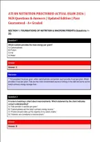 ATI RN NUTRITION PROCTORED ACTUAL EXAM 2026 &vert; &NewLine;NGN Questions & Answers &vert; Updated Edition &vert; Pass &NewLine;Guaranteed - A&plus; Graded