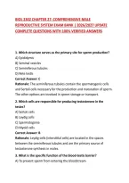 Biol 2302 Chapter 27&colon; Comprehensive Male Reproductive System Exam Bank &vert; 2026&sol;2027 Update Complete Questions With 100&percnt; Verified Answers