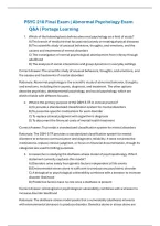 PSYC 210 Final Exam &vert; Abnormal Psychology Exam Q&A &vert; Portage Learning