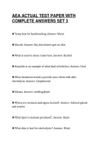 Aea Actual Test Paper With&NewLine;Complete Answers Set 3