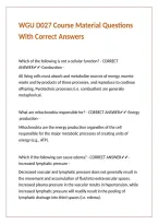 WGU D027 Course Material Questions With Correct Answers