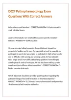 D027 Pathopharmacology Exam Questions With Correct Answers 
