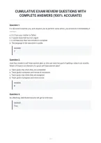 Cumulative Exam Review Questions With&NewLine;Complete Answers &lpar;100&percnt; Accurate&rpar;&NewLine;
