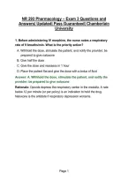 NR 293 Exam 3 Pharmacology &ndash; Questions and Answers&vert; Updated&vert; Pass Guaranteed&vert; Chamberlain University