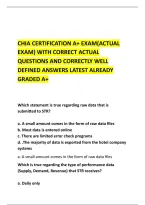 Chia Certification A&plus; Exam&lpar;Actual &NewLine;Exam&rpar; With Correct Actual &NewLine;Questions And Correctly Well &NewLine;Defined Answers Latest Already &NewLine;Graded A&plus; 