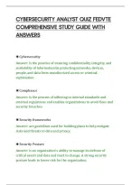 Cybersecurity Analyst Quiz Fedvte&NewLine;Comprehensive Study Guide With&NewLine;Answers