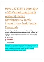 HDFS 210 Exam 3 2026&sol;2027 &vert; 300 Verified Questions & Answers &vert; Human Development & Family Studies &vert; Instant Download&period;&period;STUVIA SEO TITLE 3 SENTENCE DESCRIPTION 6 GOOGLE TAGS DOCSITY SUBJECT