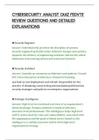 Cybersecurity Analyst Quiz Fedvte&NewLine;Review Questions And Detailed&NewLine;Explanations