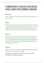 Cybersecurity Analyst Quiz Fedvte&NewLine;Study Guide With Verified Answers
