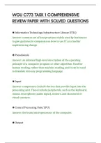 Wgu C773 Task 1 Comprehensive&NewLine;Review Paper With Solved Questions