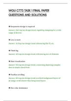 Wgu C773 Task 1 Final Paper&NewLine;Questions And Solutions&NewLine;