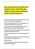 Busi 330 Exam &lpar;Actual Exam&rpar; With &NewLine;Correct Actual Questions And &NewLine;Correctly Well Defined Answers &NewLine;Latest Already Graded A&plus; 