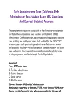 Rcfe Administrator Test &lpar;California Rcfe Adminstrator Test&rpar; Actual Exam 200 Questions And Correct Detailed Answers