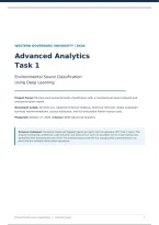 WGU D604 Advanced Analytics &ndash; Task 1&colon; Environmental Sound Classification Using Deep Learning &vert; Complete Project Report&comma; CNN Model & Python Code &vert; 2026&sol;2027 Updated