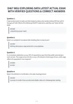 D467 Wgu Exploring Data Latest Actual Exam&NewLine;With Verified Questions & Correct Answers&NewLine;