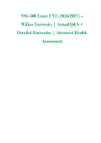 NSG 500 Exam 2 V2 &lpar;2026&sol;2027&rpar; &ndash; Wilkes &NewLine;University &vert; Actual Q&A &plus; Detailed &NewLine;Rationales &vert; Advanced Health &NewLine;Assessment 