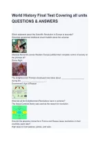 World History Final Exam 2026&sol;2027 &vert; All Units Study Guide&comma; Practice Questions & Answers