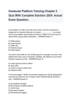 Hootsuite Platform Training Chapter 2 Quiz 2026&sol;2027 &vert; Questions & Answers
