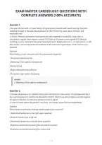 Exam Master Cardiology Questions With&NewLine;Complete Answers &lpar;100&percnt; Accurate