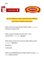 NR 442 Community Health Week 2 &ndash; Infection and Immunity Questions and Answers&comma; 100&percnt; Solved Study Guide
