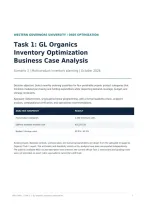 WGU D605 Optimization &ndash; Task 1&colon; GL Organics Inventory Optimization Analysis &vert; Complete Solutions&comma; Mathematical Model & Business Case &vert; 2026&sol;2027 Updated