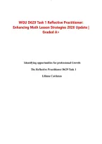 WGU D629 Task 1 Reflective Practitioner&colon; Enhancing Math Lesson Strategies 2026 Update &vert; Graded A&plus;