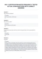 Fac-C Certification Notes Frequently Tested&NewLine;Actual Exam Questions With Correct&NewLine;Answers&NewLine;