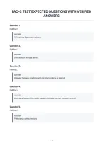 Fac-C Test Expected Questions With Verified&NewLine;Answers&NewLine;