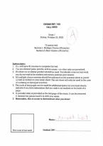 CHY 142 Exam 1A Key Exam Study Questions and Answers&period;