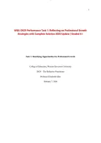 WGU D629 Performance Task 1&colon; Reflecting on Professional Growth Strategies with Complete Solution 2026 Update &vert; Graded A&plus;