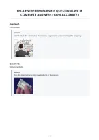 Fbla Entrepreneurship Questions With&NewLine;Complete Answers &lpar;100&percnt; Accurate&rpar;&NewLine;