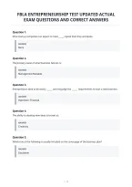 Fbla Entrepreneurship Test Updated Actual&NewLine;Exam Questions And Correct Answers