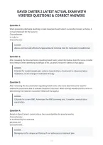 David Carter 2 Latest Actual Exam With&NewLine;Verified Questions & Correct Answers
