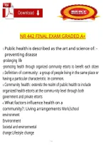 NR 442 Final Exam Study Guide &ndash; Community Health Nursing Exam Preparation&comma; Graded A&plus;