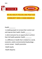 NR 442 Community Health Week 3 &ndash; Health Policies and Practices Exam Study Guide&comma; Graded A&plus;