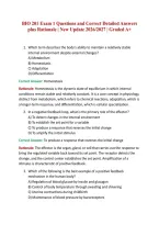 BIO 201 Exam 1 Questions and Correct Detailed Answers plus Rationale &vert; New Update 2026&sol;2027 &vert; Graded A&plus;