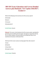BIO 201 Exam 4 Questions and Correct Detailed Answers plus Rationale &vert; New Update 2026&sol;2027 &vert; Graded A&plus;